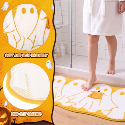 Halloween Ghost Bathroom Rug - 39.4 x 19.7 Inch Absorbent Non Slip Bath Mat - Cute Fall Decor