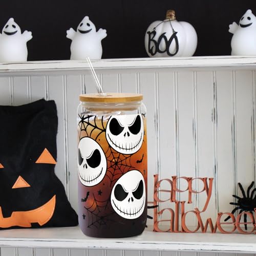 Halloween Spooky Tumbler with Lid & Straw - 18oz Nightmare Design - Web Variation