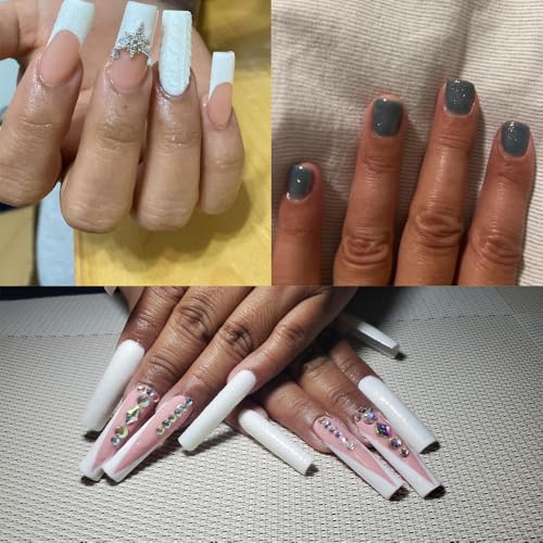 White Glitter Nail Powder for Nail Art and Enhancements - 3-4g