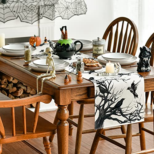 Halloween 13x36 Inch Table Runner - Beige Polyester Home Party Decor