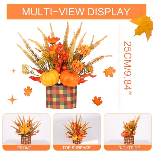Autumn Thanksgiving Decor Set - 2PCS Fall Home Table Fireplace Decorations - Orange-AB