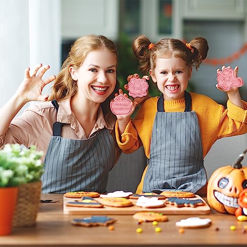Halloween Cookie Cutters Set - 24 Shapes Embossing Mold for Baking & Decorations - Kids Friendly - Halloween