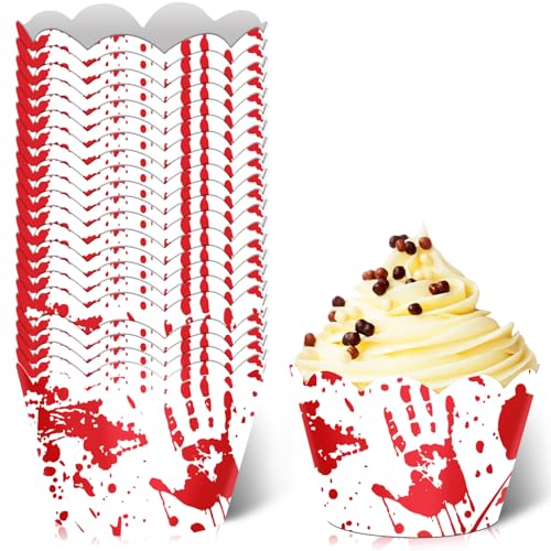 Halloween Cupcake Wrappers with Picks Party Decorations 24pcs