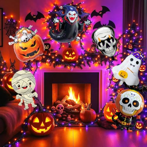 Halloween Mylar Balloon Set - Spooky Party Decorations for Indoor & Outdoor Use