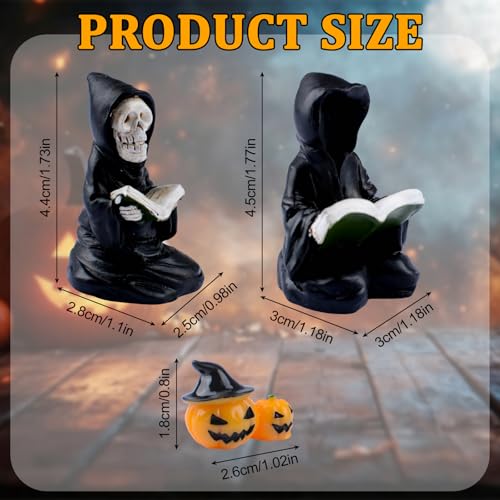 Halloween Gothic Reading Ghost Decorations - Faceless Skeleton Statues, Black Style 2