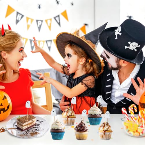 Halloween Ghost Bamboo Cocktail Picks - 100 Pack for Food & Drink Decoration