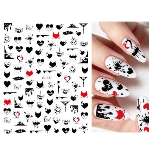 Halloween Nail Stickers Set - Ghost Spider Skull, 12 Sheets, Style-09