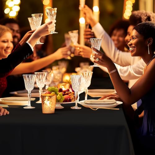 Black Disposable Plastic Tablecloth 54x108 Inches - Party & Event Use