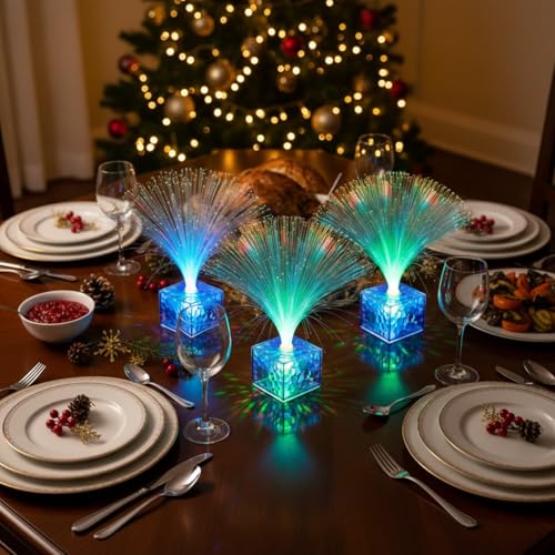16 Pcs Mini Fiber Optic Lamps - 6 Inch Color-Changing Party Favors