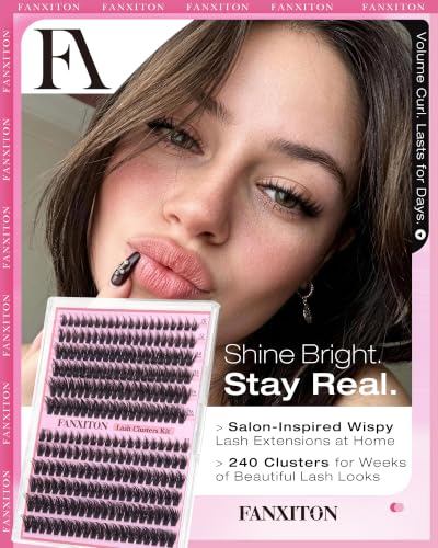 FANXITON Dramatic Fairy Lash Clusters - 50D/80D C-50D 80D, 10-16mm, AirFlex Band