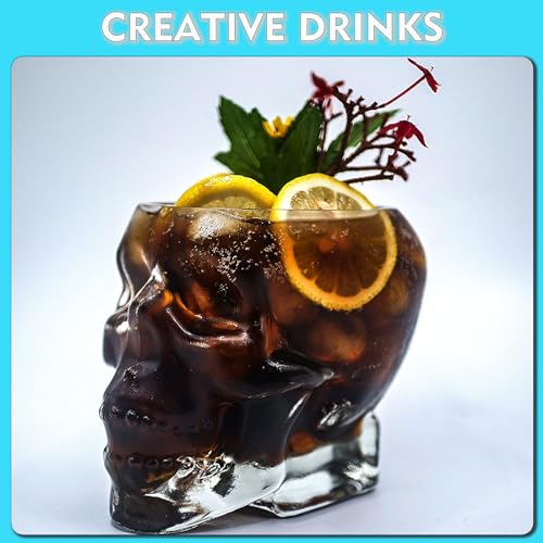 4 Pieces Halloween Skull Glass Wine Glasses - 12oz/350ml Cocktail & Drinkware Set