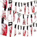 Halloween Horror Garland Banner with Blood-Splattered Weapons Indoor Decor