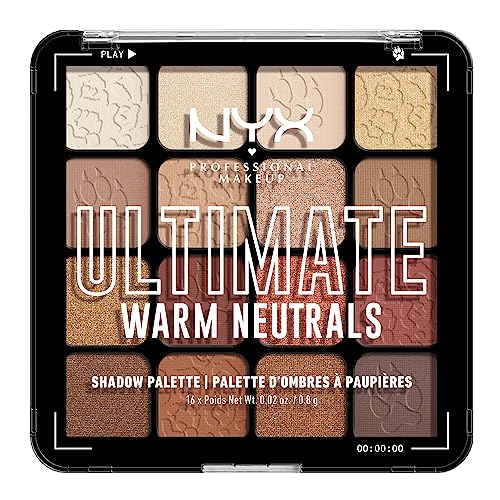 Vegan Eyeshadow Palette with 16 Pigmented Shades - Warm Neutrals