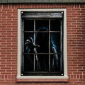 Halloween Window Cover Ghost Girl Horror Decal - Haunted House Outdoor Indoor Decoration 47x31 Inch