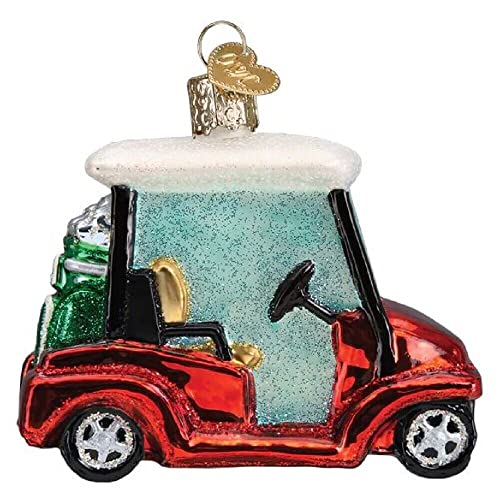Golf Cart Christmas Ornament - Handcrafted Glass Holiday Decoration