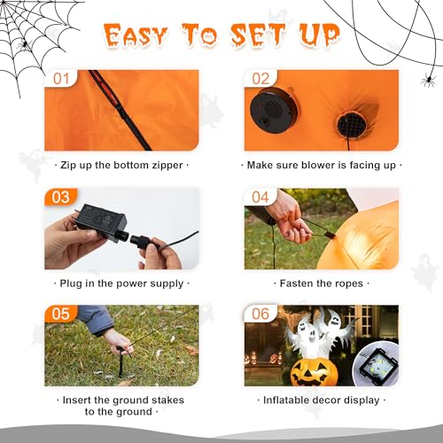 Halloween Inflatable Decoration 6ft Ghosts with Jack-O-Lanterns & Scream - Variation of THIS listing