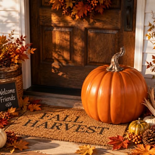 Large Fall Pumpkin Decoration Foam Pumpkin 12 Inch Orange for Porch & Home
