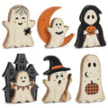 Indoor Halloween Ghost Decor Set - Rustic Wooden Ghost Signs for Haunted House & Fall Home Decor - Variation: Ghost