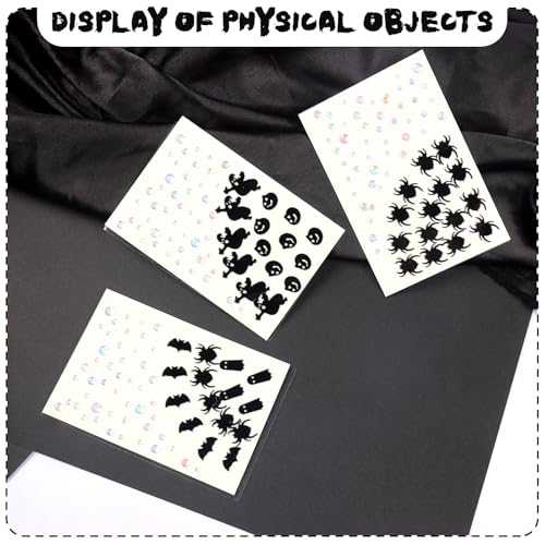 Halloween Black Face Stickers Gems for Makeup - Spider Bat Witch Rhinestones - Variation: Black Halloween