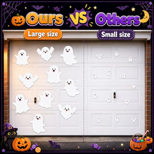 Glow in Dark Halloween Ghost Magnet Set - 15 Pcs Garage Door Decorations - Variation: Ghost