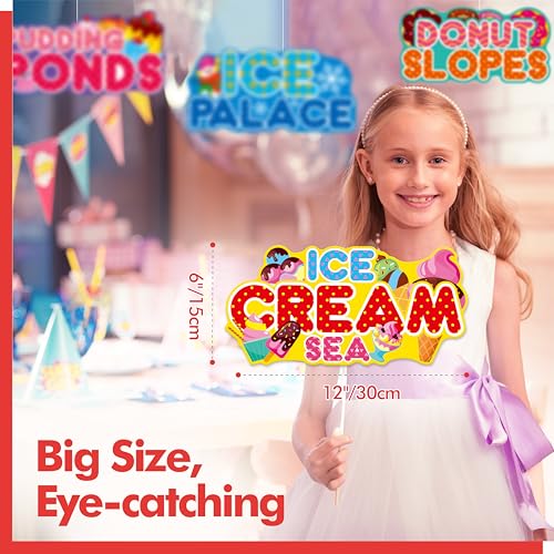 Candyland Party Signs Set - 22 Thick Cardstock Decor for Birthday Halloween Christmas