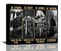 Viking Warrior Wall Art Canvas Print - Motivational Home Decor for Bedroom & Living Room 20x16