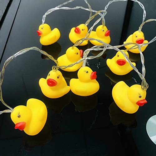 USB Operated LED Duck String Lights - 1.65M, Yellow Ducks for Bedroom & Party Decor - 10 LEDs