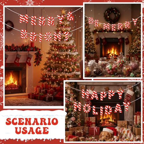 DIY Custom Banner Letter Kit - Candy Cane Style, Red & White, 116 Pieces