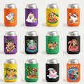 Halloween Can Cooler Sleeves Set - 12 Reusable Insulated Drink Wraps for 12 oz Cans