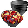 54oz Black Plastic Serving Bowls - Disposable Snack & Salad Dishes 4 Pack