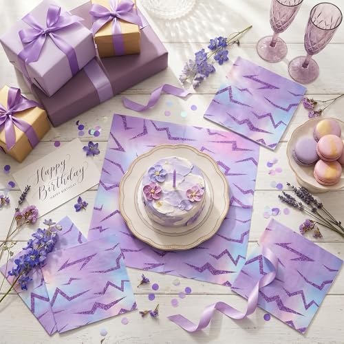 Purple Kpop Themed Party Napkins Bulk Pack for Birthdays & Fan Events