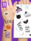 Halloween Temporary Tattoos for Kids - 84PCS Spooky Stickers & Decorations