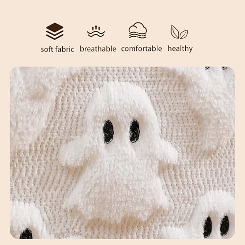 Halloween Plush Ghost Table Runner - 13x72 Inch Spooky Home Decor
