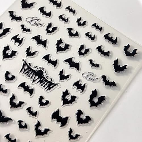 Halloween Nail Stickers for Nail Art Scary Bat Design - Halloween Style 2