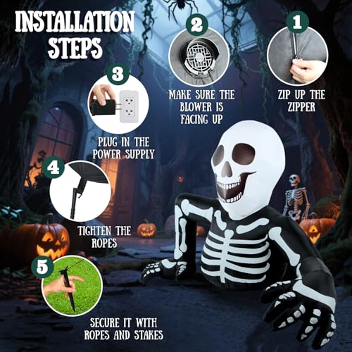 7.5ft Halloween Inflatable Skeleton Yard Decor - Skeleton Men Variant