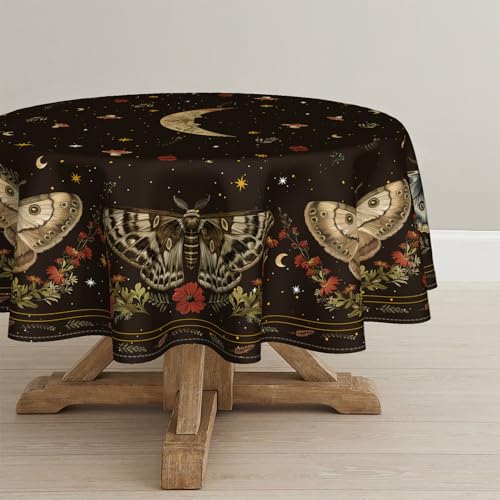 60 Inch Round Tablecloth Black - Durable Polyester, Home Decor