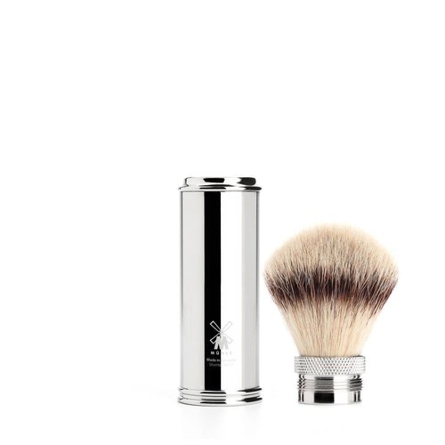MÜHLE TRAVEL Chrome Silvertip Fiber Travel Shaving Brush
