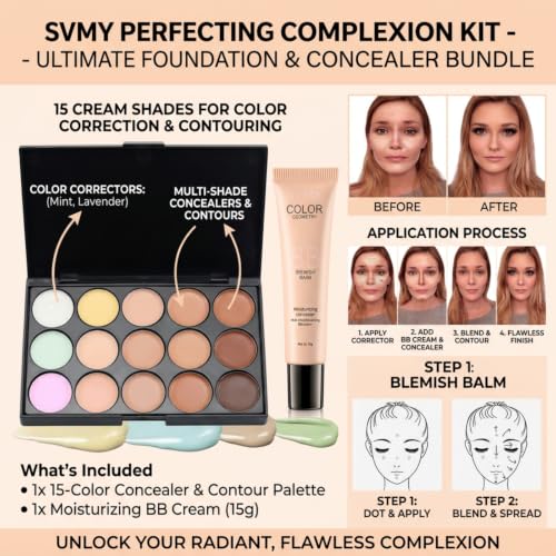 Multicolor All-in-One Makeup Kit for Teens & Girls - 18 Pieces, Travel Case