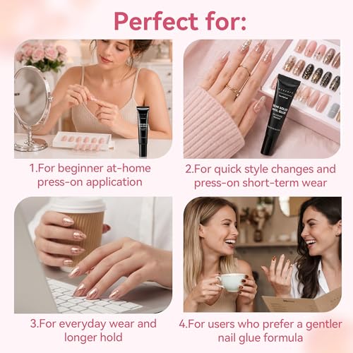 Makartt Press On Nail Glue 10ML Semi Solid Air Dry No Mess, Hema-Free - 0.34 Fl Oz Pack of 1