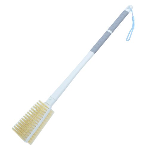 Shower Brush with Soft and Stiff Bristles, 20.5" New Extended Long Handle Back Scrubber Dual-Side Bath Brush Body Exfoliator for Wet or Dry Brushing (Grey Super Long)