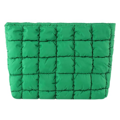 HICARRY Puffy Quilted Makeup Bag Cosmetic Bags Travel Cute Puffer Solid Toiletry Organizer Pouch Storage Clutch for Women