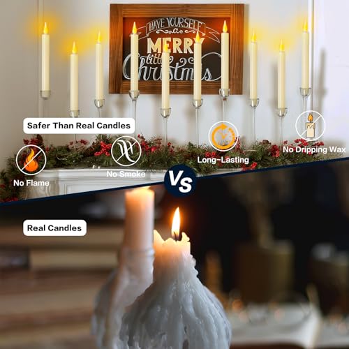 9 Pack Flameless Christmas Window Candles with Remote Timer & Magnetic Base