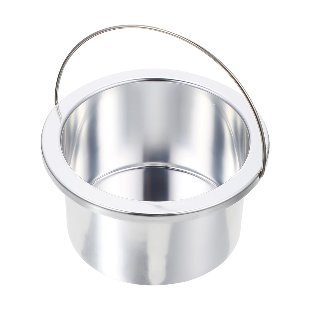 WOONEKY Wax Heater Inner Pot 4.92 Inch Aluminum Non-Stick Wax Melting Bowl Silver Warmer Accessory with Ergonomic Handle for Hair Removal and Salon Use