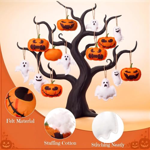 24 Pcs Halloween Felt Tree Ornaments Ghost Pumpkin Hanging Decor - Variation of THIS listing