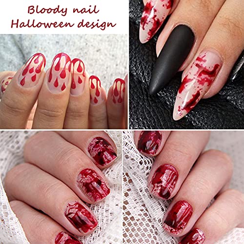 Halloween Nail Decals Set - 5 Sheets Blood, Ghost, Clown, Vampire Designs for Spooky Nail Art