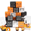 Halloween Treat Boxes Set - 24 Pack Pumpkin Ghost Skull Spider Window Bakery Boxes for Party Favors