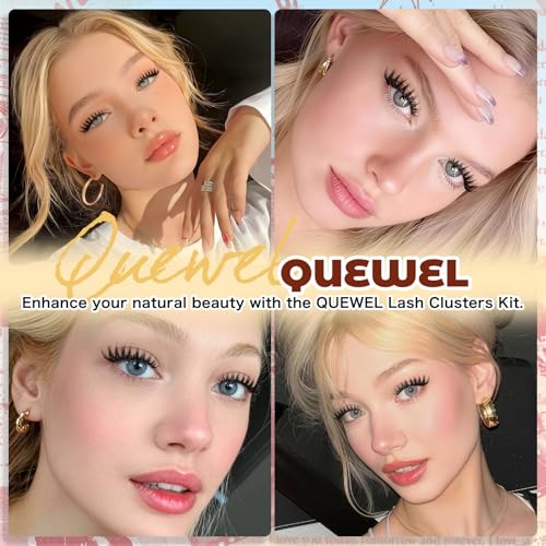 Anime Lash Clusters Kit - 240 Wispy False Eyelash Extensions with Glue & Tweezers (1 Pack)