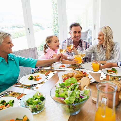 Fall Disposable Paper Placemats - 100 Pack for Thanksgiving & Autumn Dining