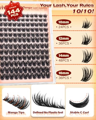 C-Manga Lash Clusters Fluffy Spiky Wispy Eyelash Extensions - Reusable Fluffy Effect