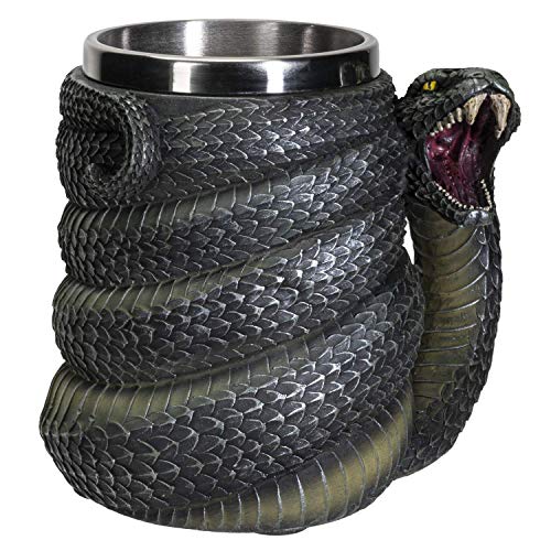 Serpent Snake Coffee Mug 16 fl oz with Removable Stainless Steel Insert - Green Anaconda Drinkware